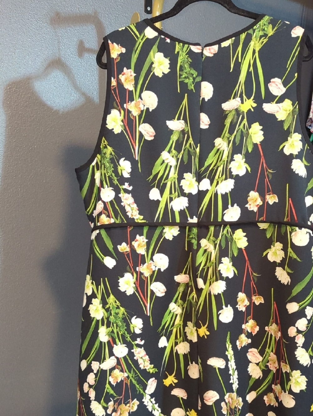 Women's Black Floral Sleeveless Dress Size 2x - Picture 9 of 10